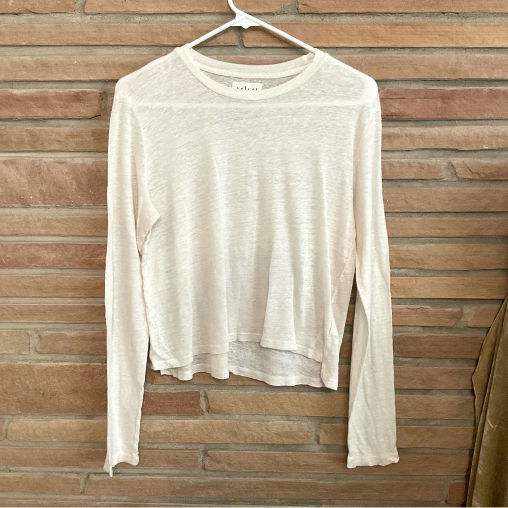 Velvet By Graham & Spencer Lightweight Linen Top Ivory Medium